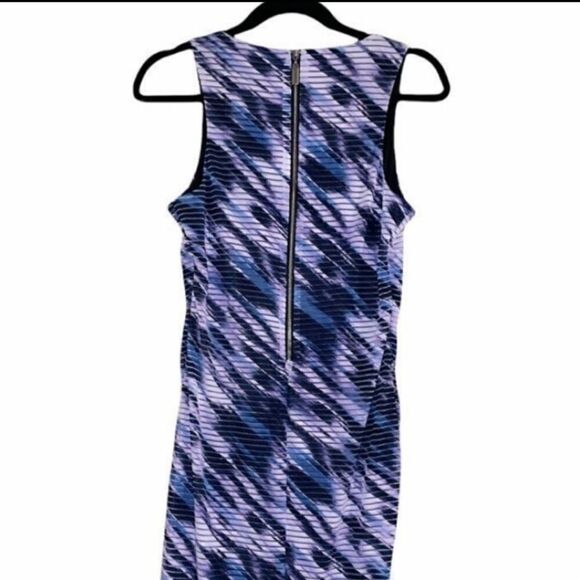 Jennifer Lopez Midi Tank Dress Stretchy Striped Purple - Picture 4 of 13